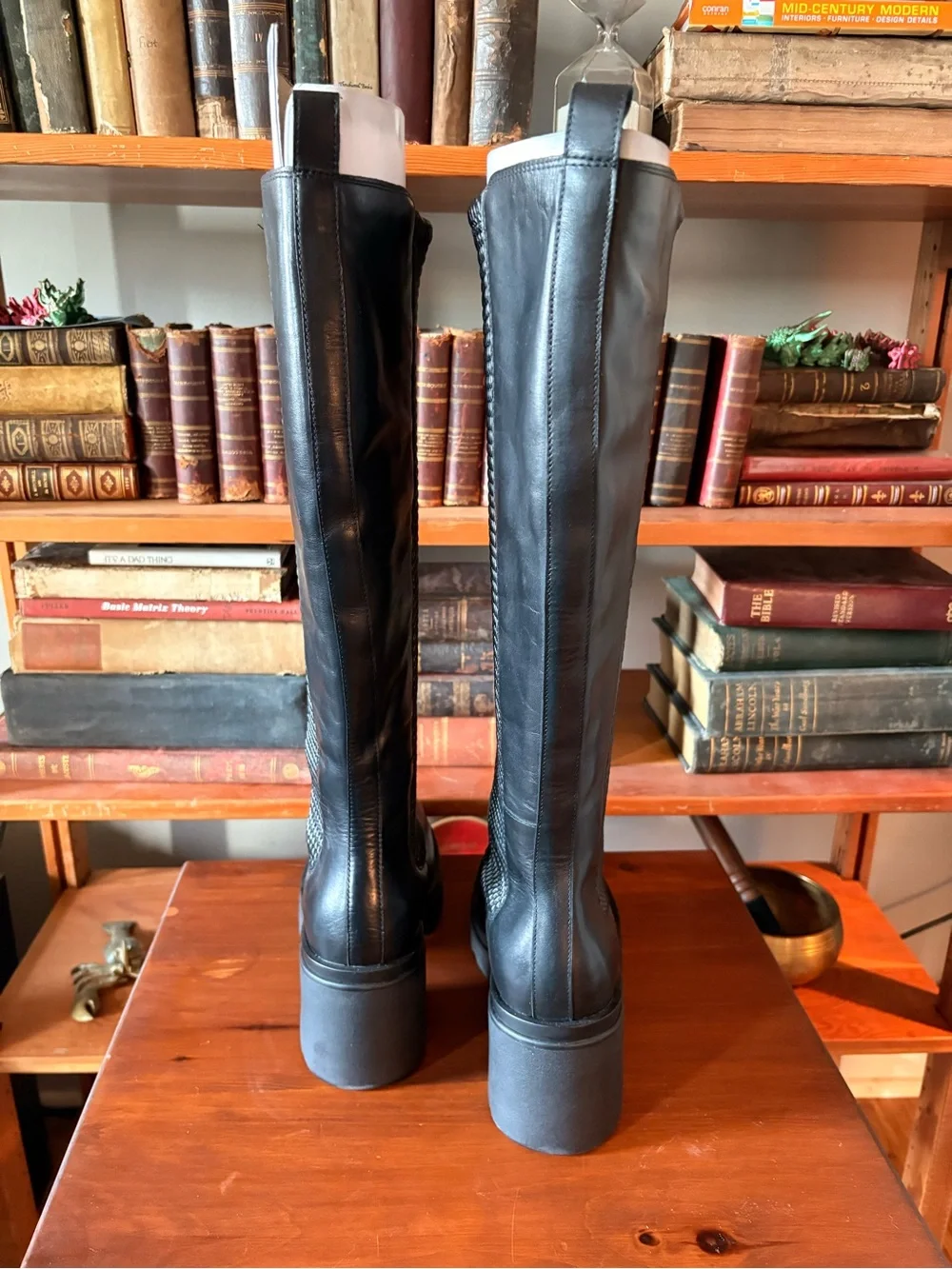 AEROSOLES Black Over-the-Knee Chunky Platform Boots